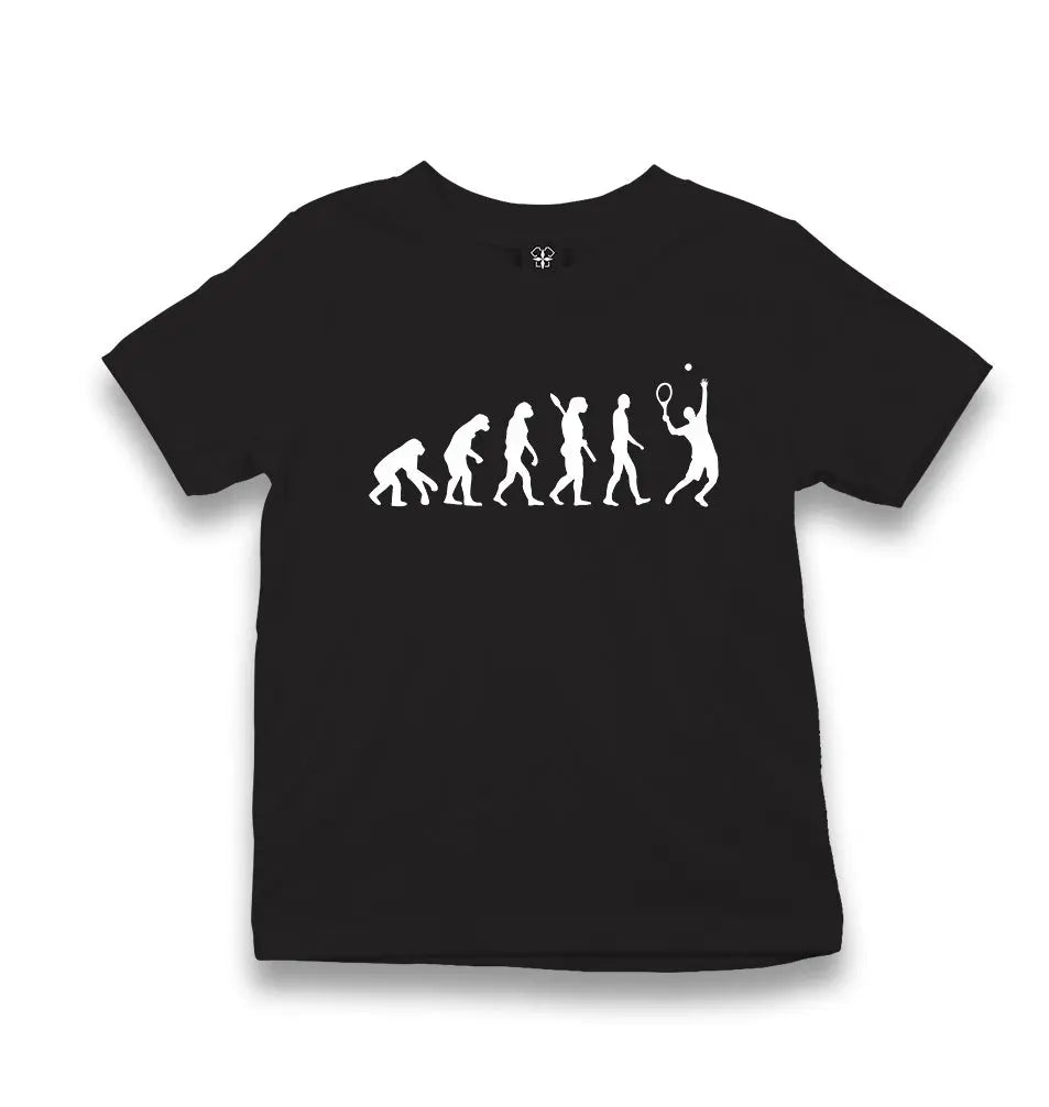 Tennis Player Evolution Black Kid's Black T-shirt - Premium  from W.E.N.S. WIND - Just 5990! Shop now at W.E.N.S. WIND