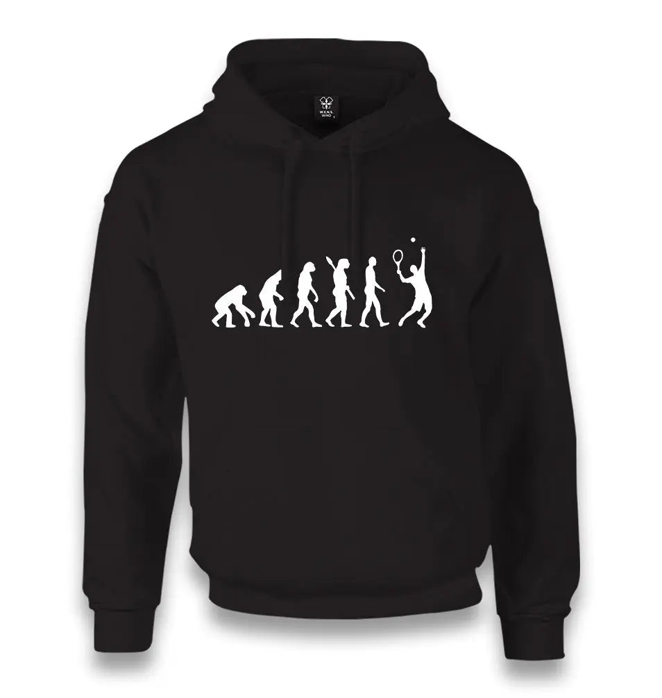 Tennis Player Evolution Black Unisex Black Hoodie - Premium  from W.E.N.S. WIND - Just 11990! Shop now at W.E.N.S. WIND