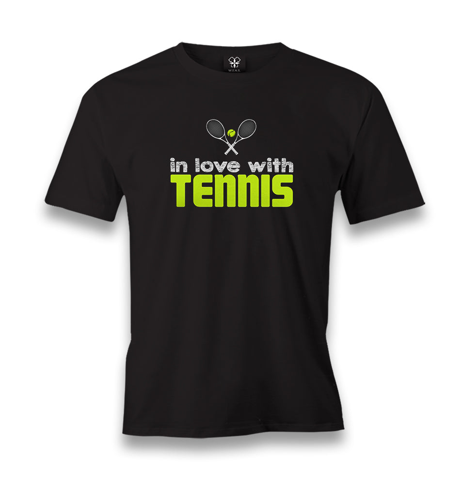 Tennis - In Love Men's Black Tshirt - Premium  from W.E.N.S. WIND - Just 6490! Shop now at W.E.N.S. WIND