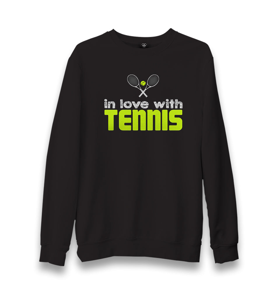 Tennis - In Love Unisex Black Sweatshirt - Premium  from W.E.N.S. WIND - Just 10990! Shop now at W.E.N.S. WIND