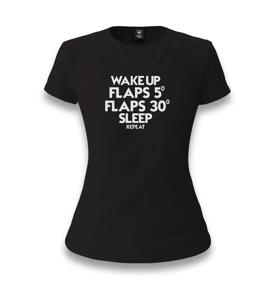 Wake Up - Flaps - Sleep - Repeat Women's Black T-shirt - Premium  from W.E.N.S. WIND - Just 6490! Shop now at W.E.N.S. WIND