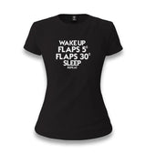 Wake Up - Flaps - Sleep - Repeat Women's Black T-shirt - Premium  from W.E.N.S. WIND - Just 6490! Shop now at W.E.N.S. WIND