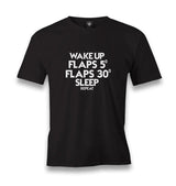 Wake Up - Flaps - Sleep - Repeat Men's Black Tshirt - Premium  from W.E.N.S. WIND - Just 6490! Shop now at W.E.N.S. WIND