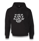 Wake Up - Flaps - Sleep - Repeat Unisex Black Hoodie - Premium  from W.E.N.S. WIND - Just 11990! Shop now at W.E.N.S. WIND