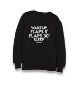 Wake Up - Flaps - Sleep - Repeat Kid's Black Sweatshirt - Premium  from W.E.N.S. WIND - Just 7990! Shop now at W.E.N.S. WIND