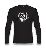 Wake Up - Flaps - Sleep - Repeat Unisex Black Longsleeve - Premium  from W.E.N.S. WIND - Just 7990! Shop now at W.E.N.S. WIND