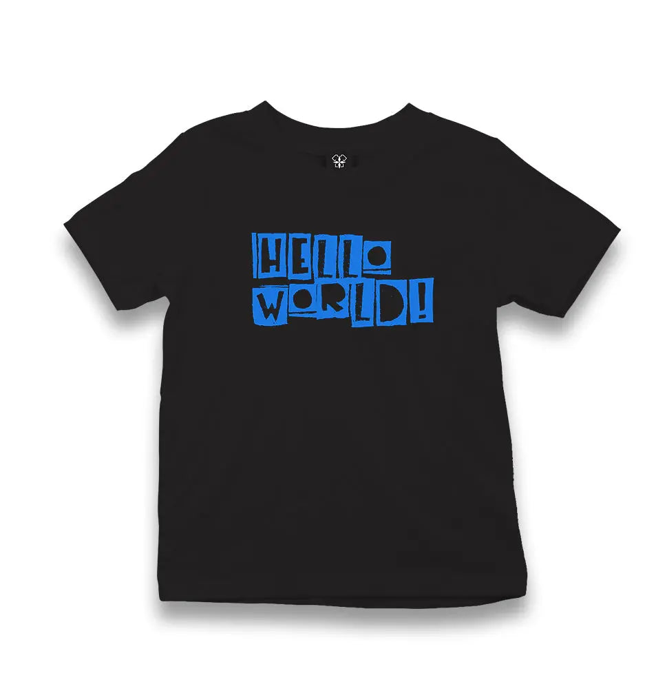 Hello World Kid's Black T-shirt - Premium  from W.E.N.S. WIND - Just 5990! Shop now at W.E.N.S. WIND