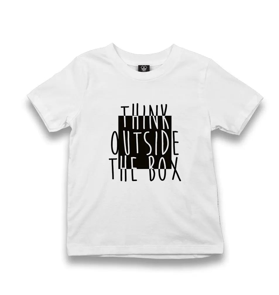 Think Outside The Box Kid's White Tshirt - Premium  from W.E.N.S. WIND - Just 5990! Shop now at W.E.N.S. WIND