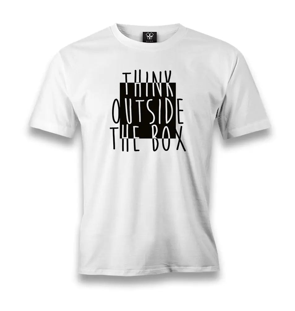 Think Outside The Box Men's White Tshirt - Premium  from W.E.N.S. WIND - Just 6490! Shop now at W.E.N.S. WIND