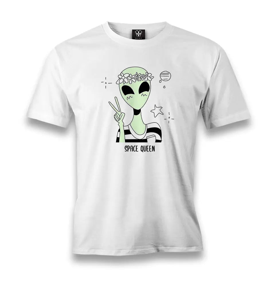 Space Queen Men's White Tshirt - Premium  from W.E.N.S. WIND - Just 6490! Shop now at W.E.N.S. WIND