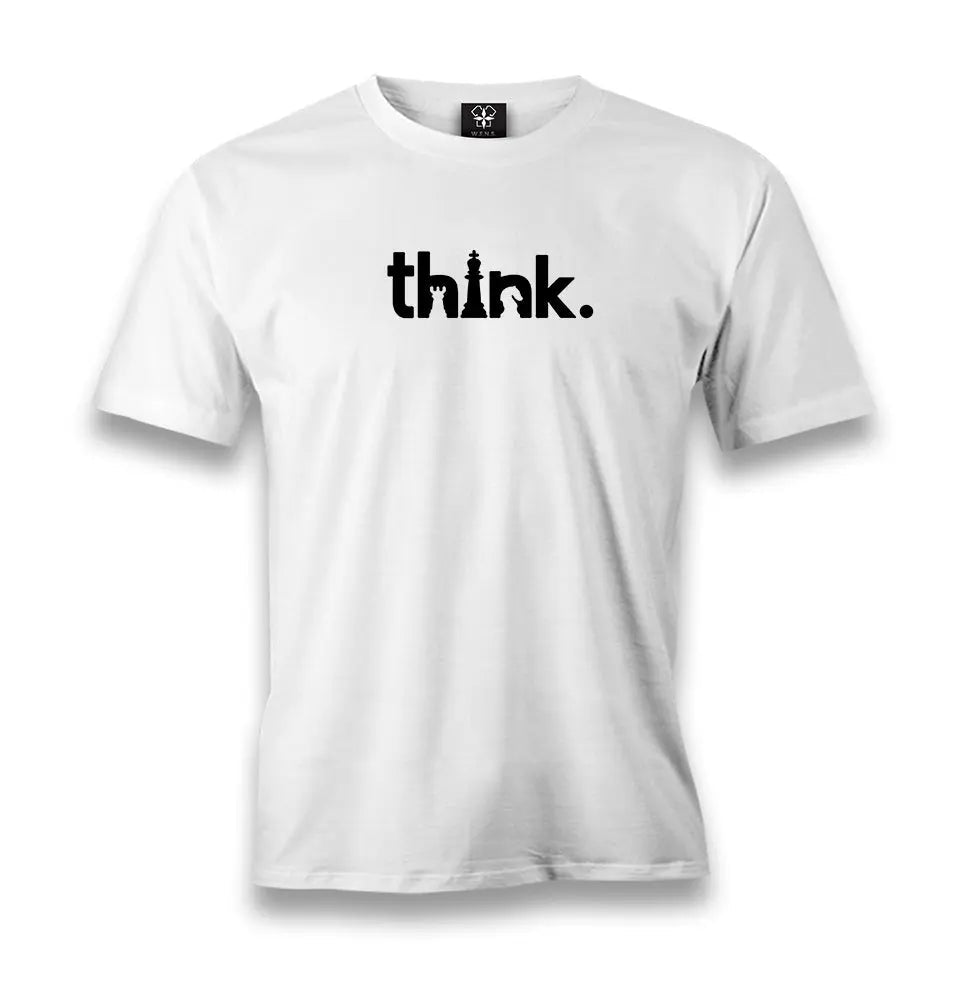 Chess - Think When Play Men's White Tshirt - Premium  from W.E.N.S. WIND - Just 6490! Shop now at W.E.N.S. WIND