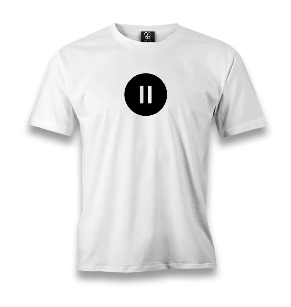 Pause Men's White Tshirt - Premium  from W.E.N.S. WIND - Just 6490! Shop now at W.E.N.S. WIND