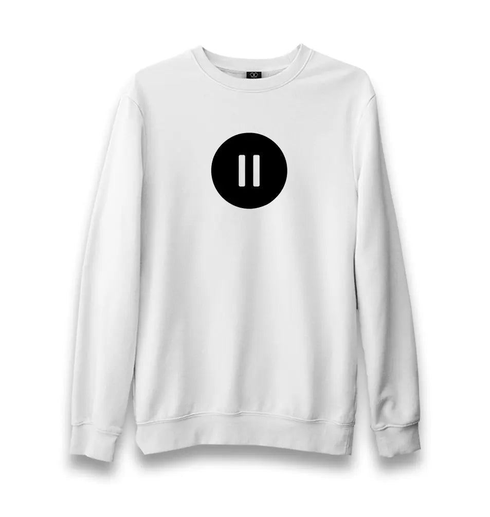 Pause Unisex White Sweatshirt - Premium  from W.E.N.S. WIND - Just 10990! Shop now at W.E.N.S. WIND