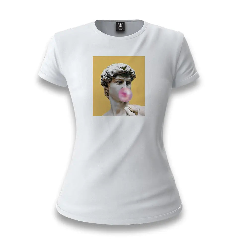 Michelangelo - David Behind Bubble Gum White Women T-shirt - Premium  from W.E.N.S. WIND - Just 6490! Shop now at W.E.N.S. WIND