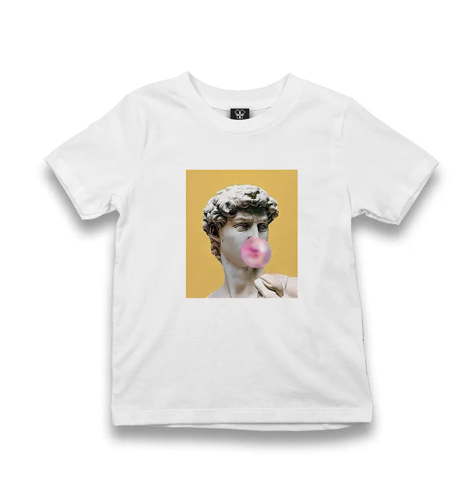 Michelangelo - David Behind Bubble Gum Kid's White Tshirt - Premium  from W.E.N.S. WIND - Just 5990! Shop now at W.E.N.S. WIND