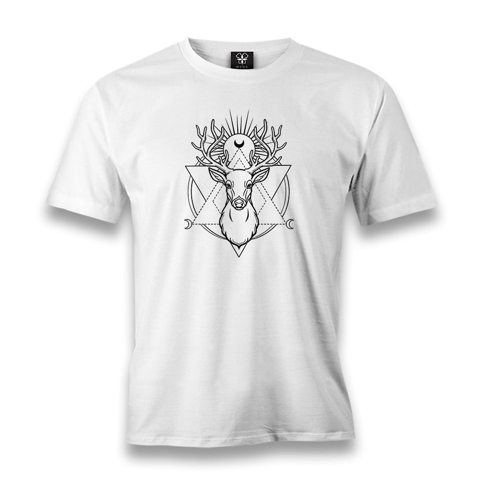 Deer Under Moon Men's White Tshirt - Premium  from W.E.N.S. WIND - Just 6490! Shop now at W.E.N.S. WIND
