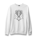 Deer Under Moon Unisex White Sweatshirt - Premium  from W.E.N.S. WIND - Just 10990! Shop now at W.E.N.S. WIND