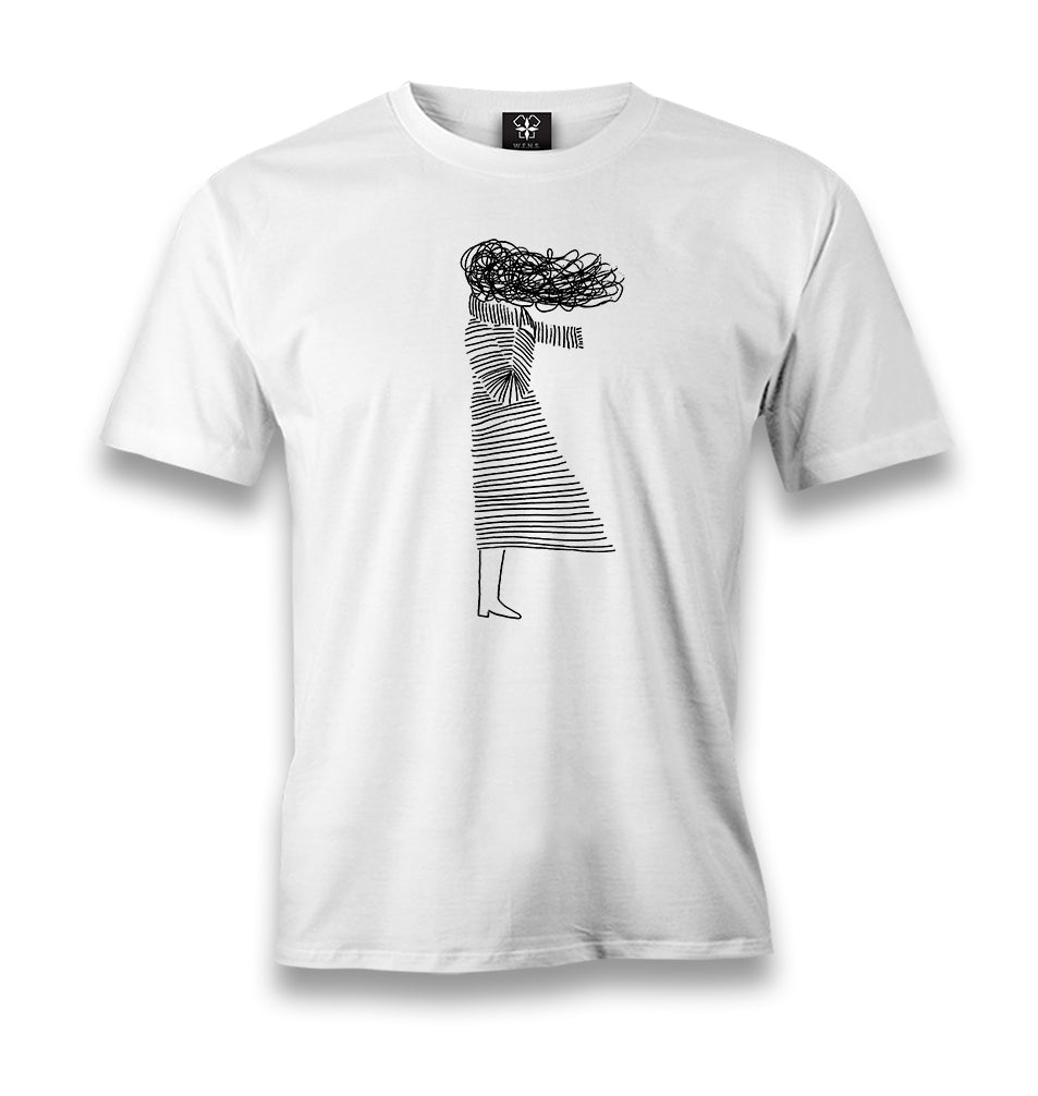 Girl With The Wind Men's White Tshirt - Premium  from W.E.N.S. WIND - Just 6490! Shop now at W.E.N.S. WIND