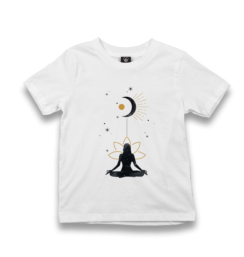 Yoga - Rising To The Moon Kid's White Tshirt - Premium  from W.E.N.S. WIND - Just 5990! Shop now at W.E.N.S. WIND