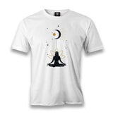 Yoga - Rising To The Moon Men's White Tshirt - Premium  from W.E.N.S. WIND - Just 6490! Shop now at W.E.N.S. WIND