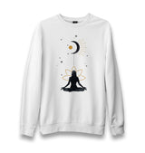 Yoga - Rising To The Moon Unisex White Sweatshirt - Premium  from W.E.N.S. WIND - Just 10990! Shop now at W.E.N.S. WIND