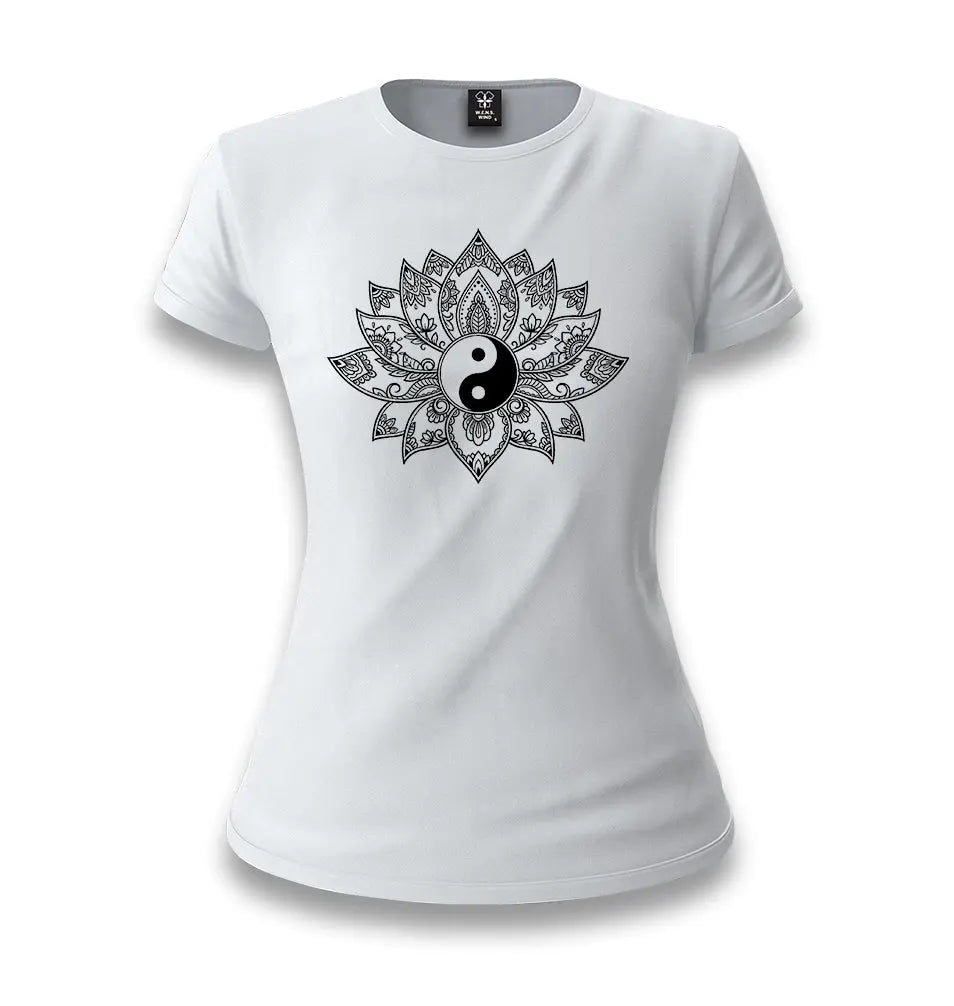 Lily Yin Yang White Women T-shirt - Premium  from W.E.N.S. WIND - Just 6490! Shop now at W.E.N.S. WIND