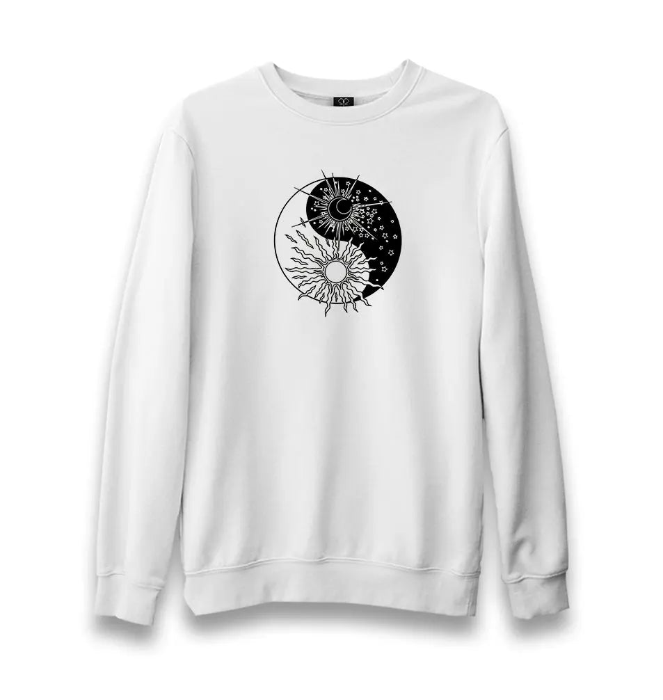 Suns Yin Yang Unisex White Sweatshirt - Premium  from W.E.N.S. WIND - Just 10990! Shop now at W.E.N.S. WIND
