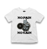 No Pain No Gain Rhino - Body Building Kid's White Tshirt - Premium  from W.E.N.S. WIND - Just 5990! Shop now at W.E.N.S. WIND