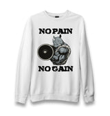 No Pain No Gain Rhino - Body Building Unisex White Sweatshirt - Premium  from W.E.N.S. WIND - Just 10990! Shop now at W.E.N.S. WIND