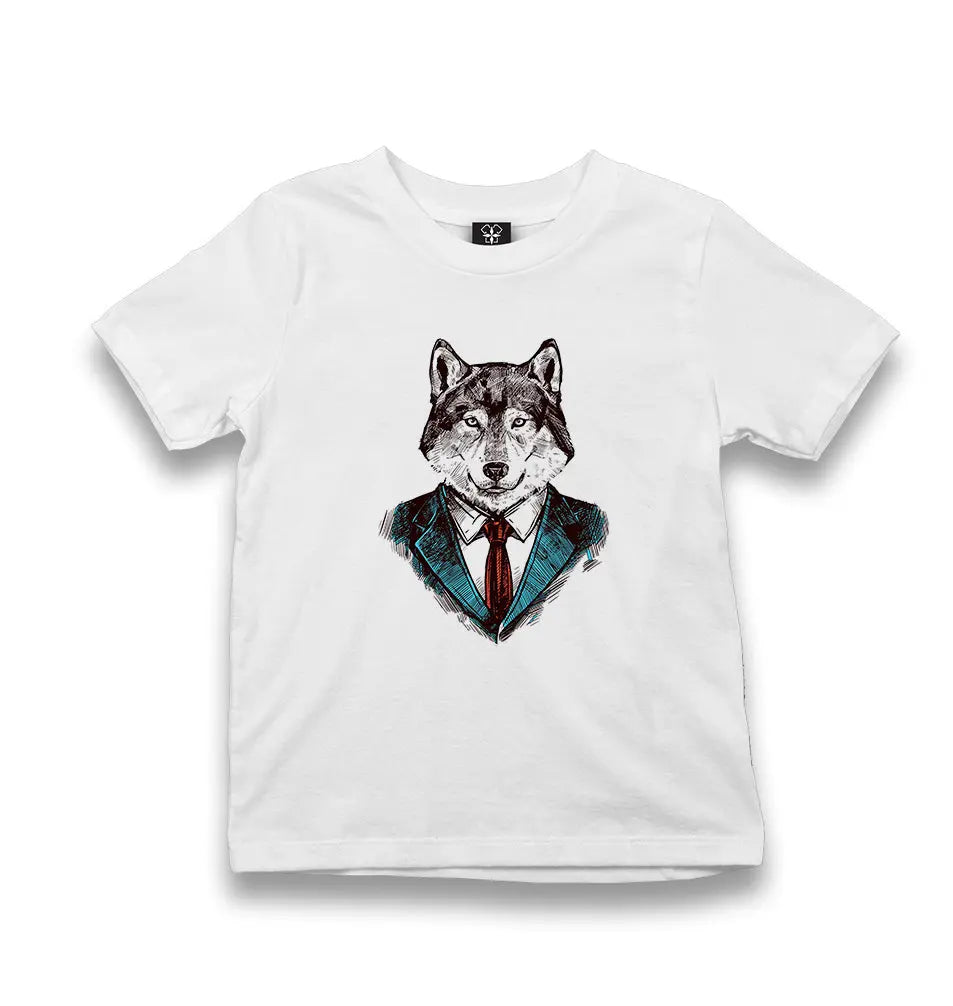 Mr. Wolf - The Wolf Kid's White Tshirt - Premium  from W.E.N.S. WIND - Just 5990! Shop now at W.E.N.S. WIND