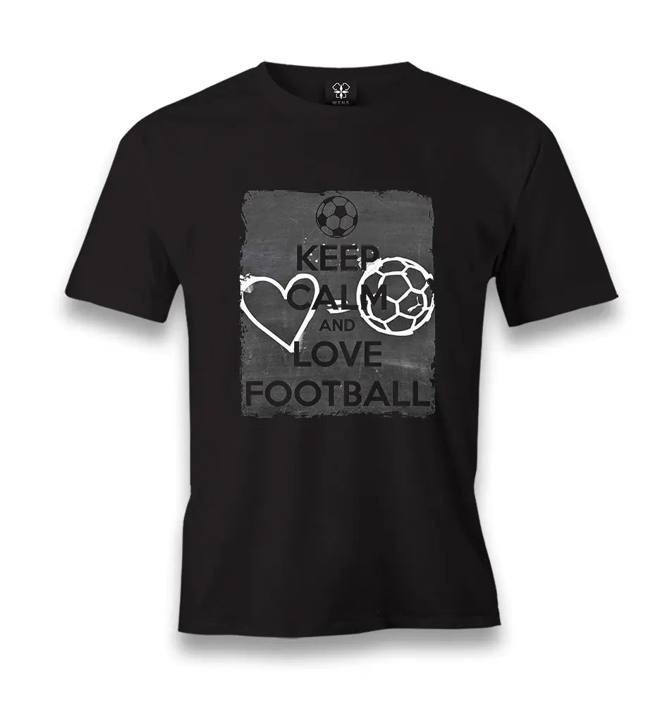 Keep Calm And Love Football Men's Black Tshirt - Premium  from W.E.N.S. WIND - Just 6490! Shop now at W.E.N.S. WIND