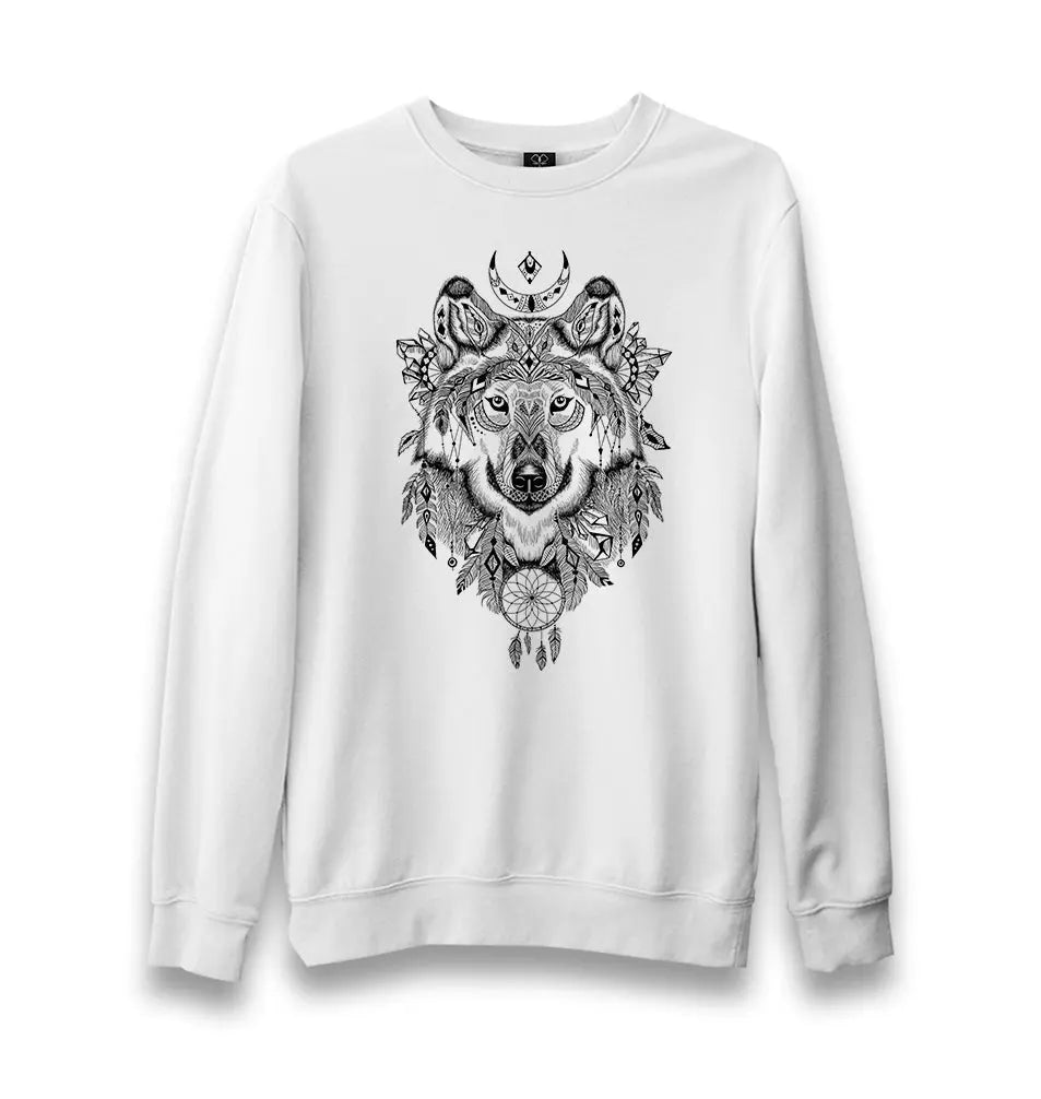 Wolf Tattoo Unisex White Sweatshirt - Premium  from W.E.N.S. WIND - Just 10990! Shop now at W.E.N.S. WIND