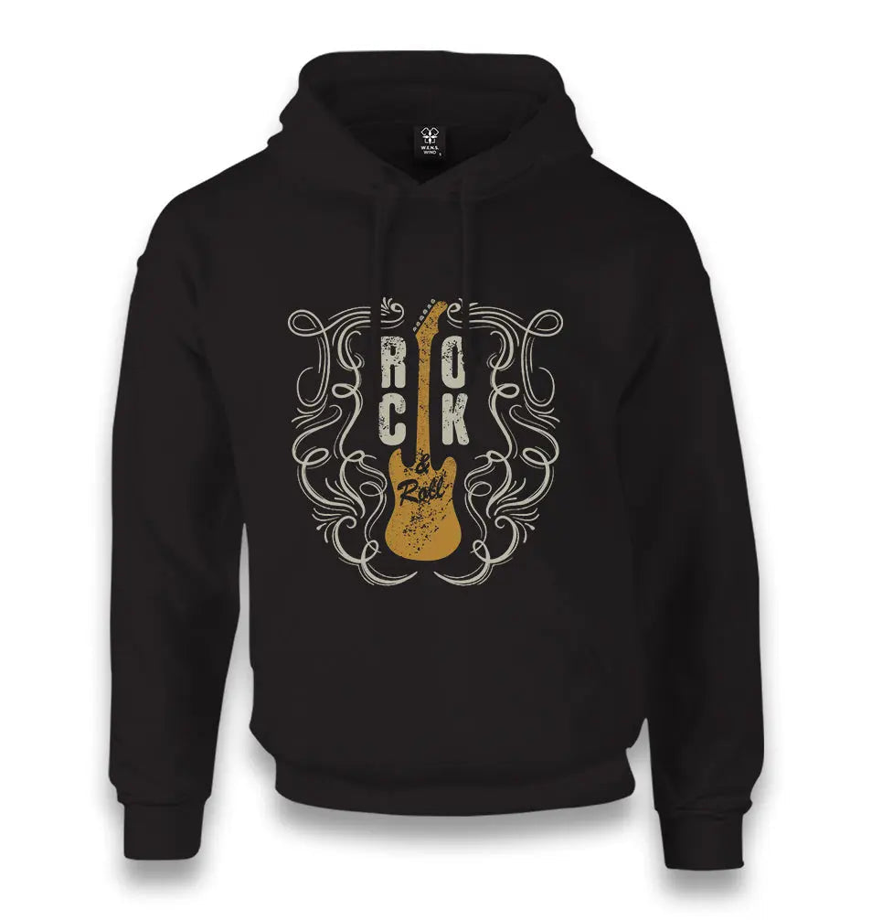 Rock N Roll Guitar Unisex Black Hoodie - Premium  from W.E.N.S. WIND - Just 11990! Shop now at W.E.N.S. WIND