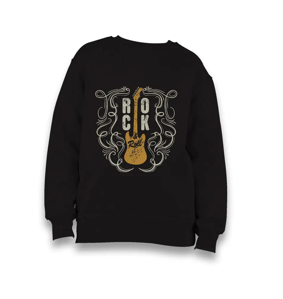 Rock N Roll Guitar Kid's Black Sweatshirt - Premium  from W.E.N.S. WIND - Just 7990! Shop now at W.E.N.S. WIND