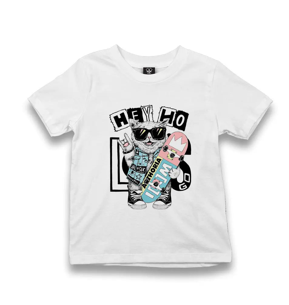 Rock Star - Cat Kid's White Tshirt - Premium  from W.E.N.S. WIND - Just 5990! Shop now at W.E.N.S. WIND