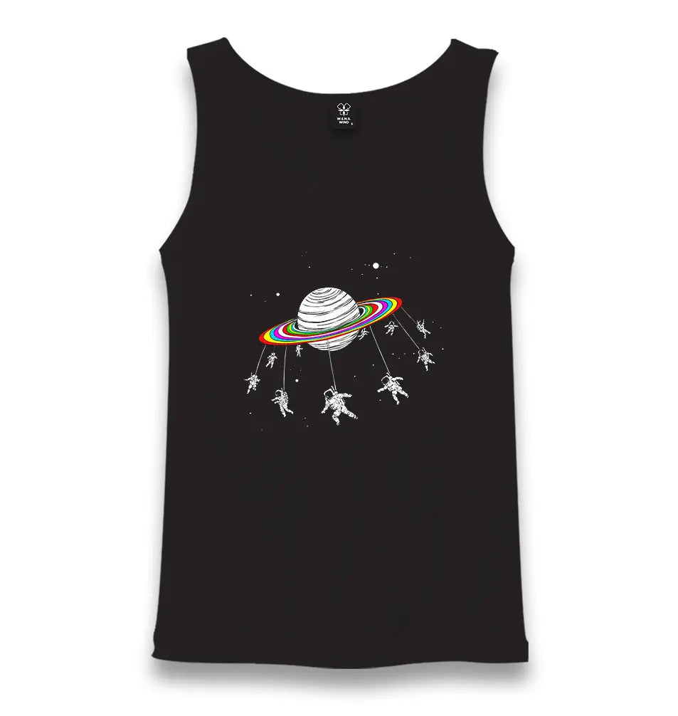 Swing Astronaut Unisex Black Tank Top - Premium  from W.E.N.S. WIND - Just 6490! Shop now at W.E.N.S. WIND