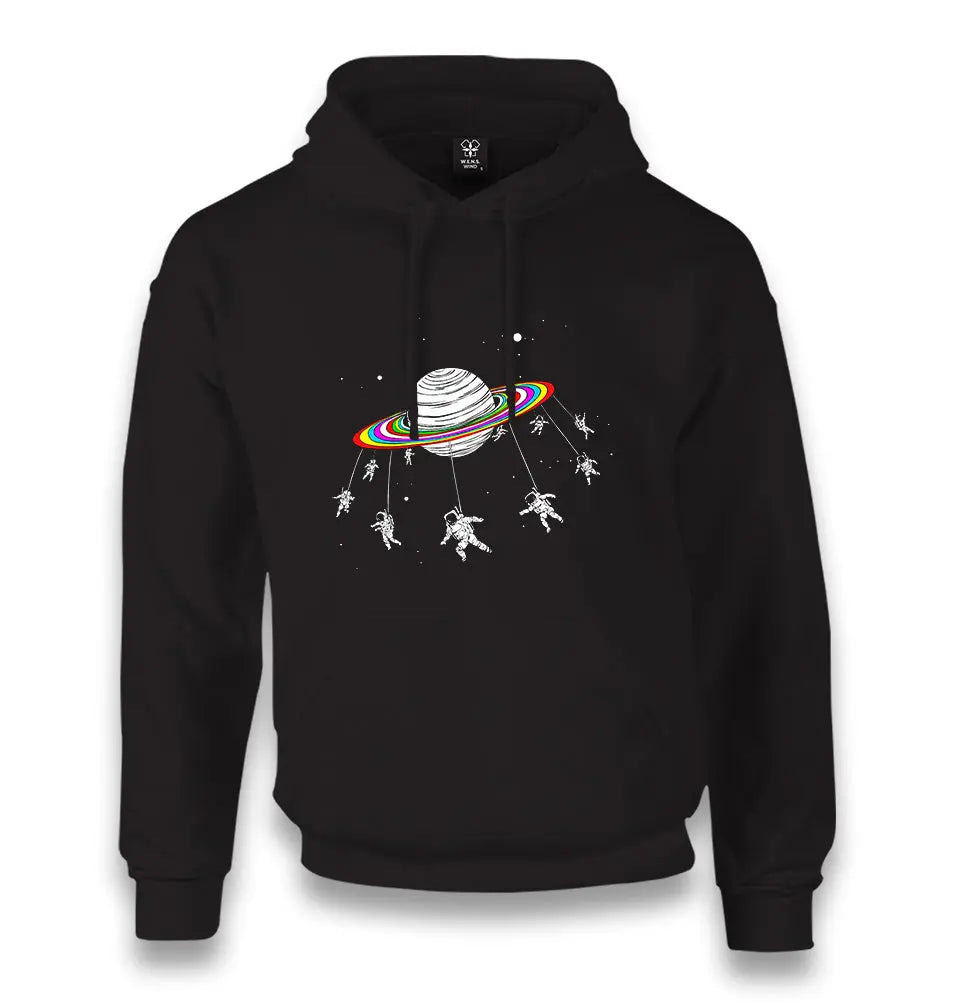 Swing Astronaut Unisex Black Hoodie - Premium  from W.E.N.S. WIND - Just 11990! Shop now at W.E.N.S. WIND