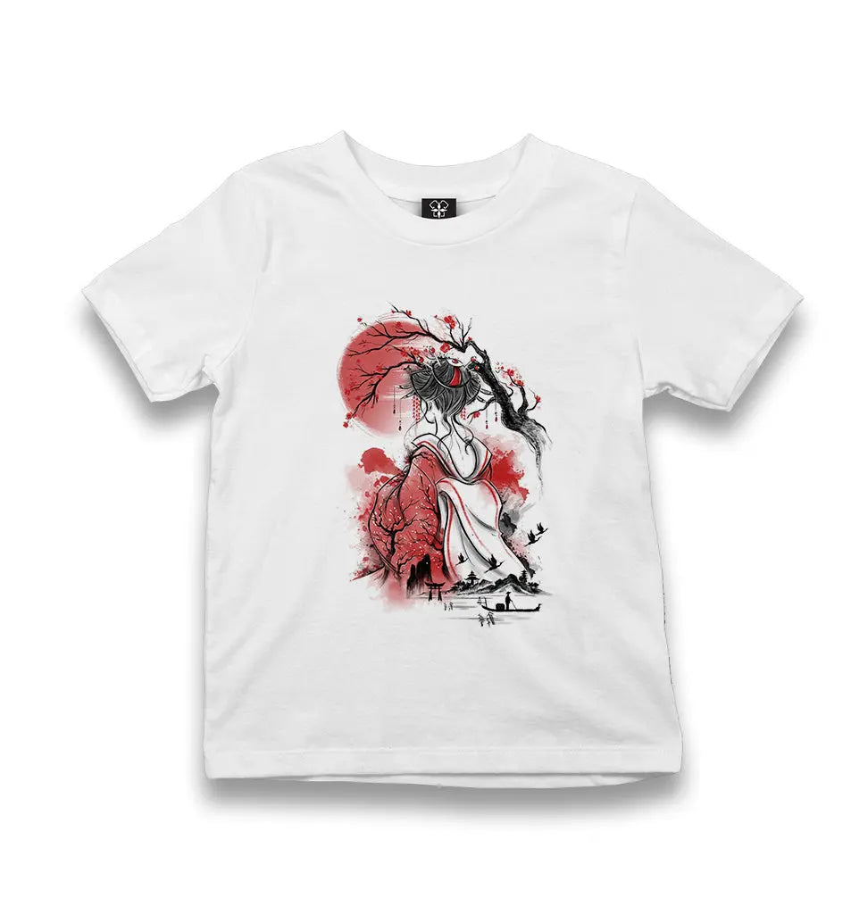 Japan Geisha - Moon Kid's White Tshirt - Premium  from W.E.N.S. WIND - Just 5990! Shop now at W.E.N.S. WIND