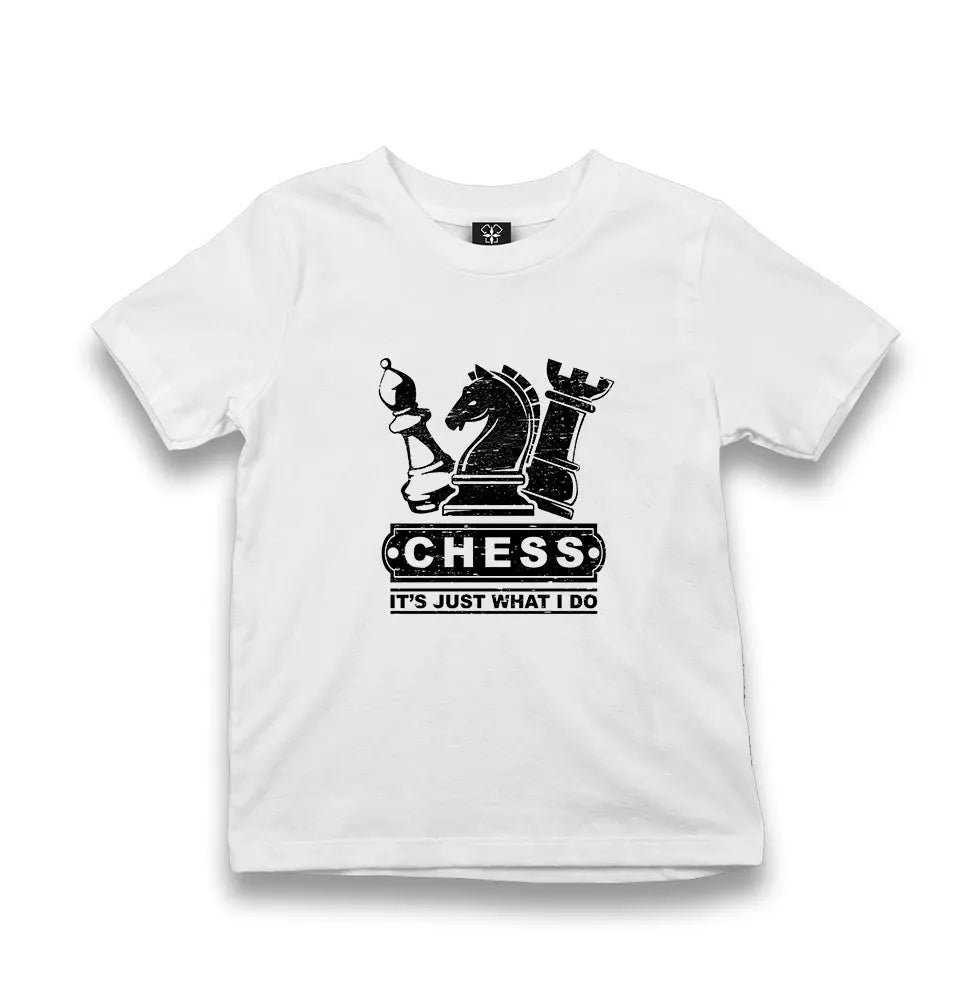 Chess - Just Play Kid's White Tshirt - Premium  from W.E.N.S. WIND - Just 5990! Shop now at W.E.N.S. WIND