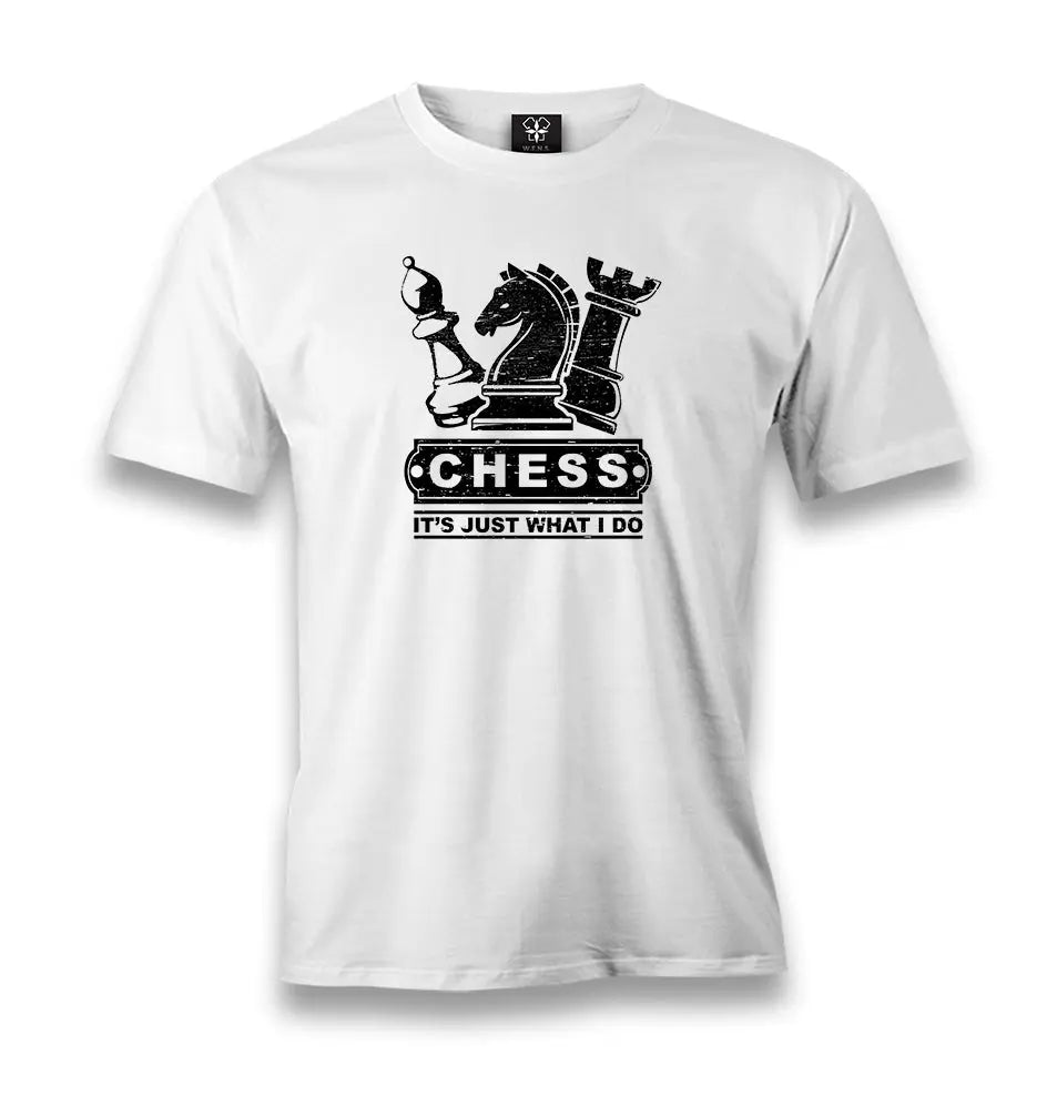 Chess - Just Play Men's White Tshirt - Premium  from W.E.N.S. WIND - Just 6490! Shop now at W.E.N.S. WIND