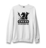 Chess - Just Play Unisex White Sweatshirt - Premium  from W.E.N.S. WIND - Just 10990! Shop now at W.E.N.S. WIND