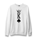 K - The King Unisex White Sweatshirt - Premium  from W.E.N.S. WIND - Just 10990! Shop now at W.E.N.S. WIND