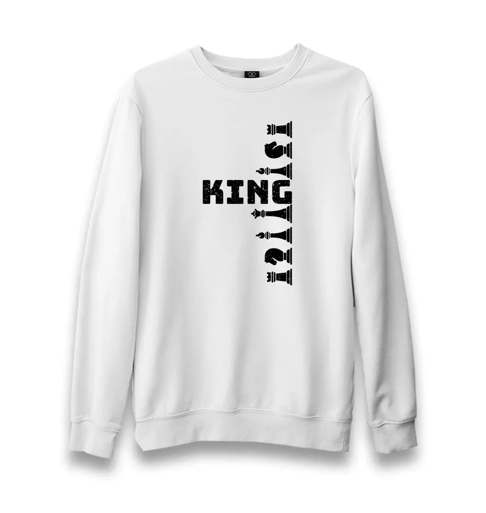 Chess - King Unisex White Sweatshirt - Premium  from W.E.N.S. WIND - Just 10990! Shop now at W.E.N.S. WIND