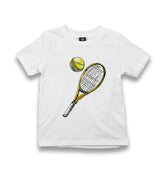 Tennis - Racket And Ball Kid's White Tshirt - Premium  from W.E.N.S. WIND - Just 5990! Shop now at W.E.N.S. WIND