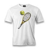 Tennis - Racket And Ball Men's White Tshirt - Premium  from W.E.N.S. WIND - Just 6490! Shop now at W.E.N.S. WIND