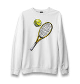 Tennis - Racket And Ball Unisex White Sweatshirt - Premium  from W.E.N.S. WIND - Just 10990! Shop now at W.E.N.S. WIND