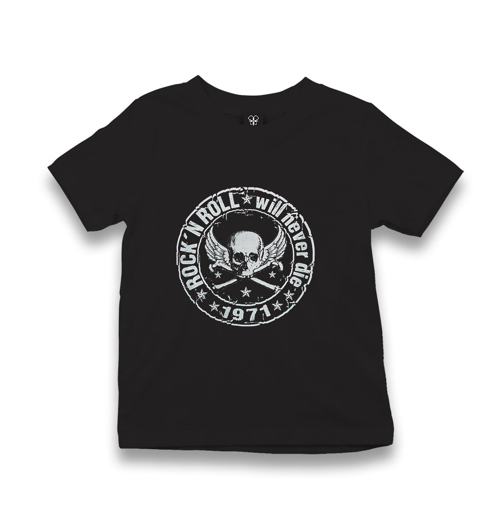 Rock N Roll Never Die Kid's Black T-shirt - Premium  from W.E.N.S. WIND - Just 5990! Shop now at W.E.N.S. WIND