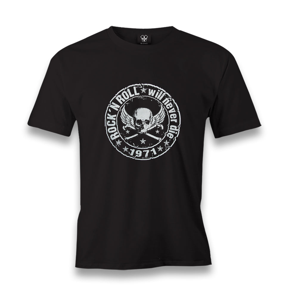 Rock N Roll Never Die Men's Black Tshirt - Premium  from W.E.N.S. WIND - Just 6490! Shop now at W.E.N.S. WIND