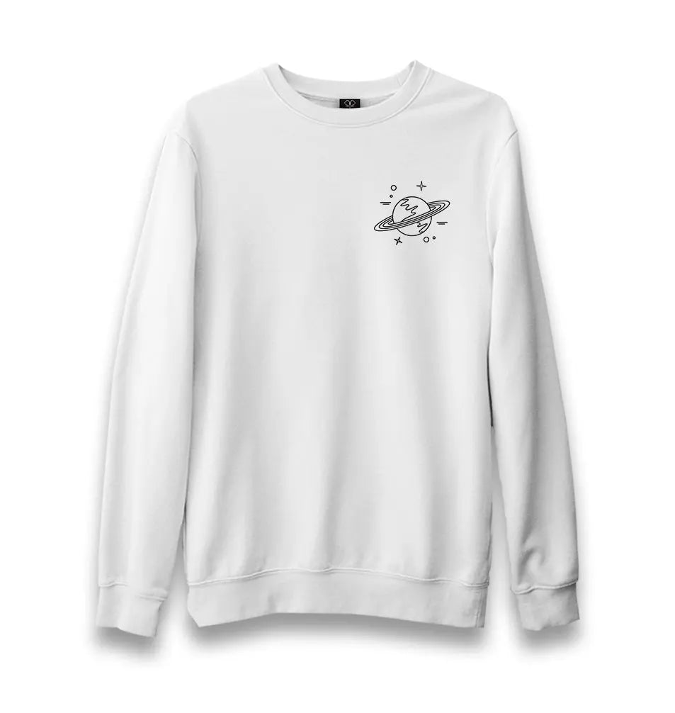 Saturn III Logo Unisex White Sweatshirt - Premium  from W.E.N.S. WIND - Just 10990! Shop now at W.E.N.S. WIND