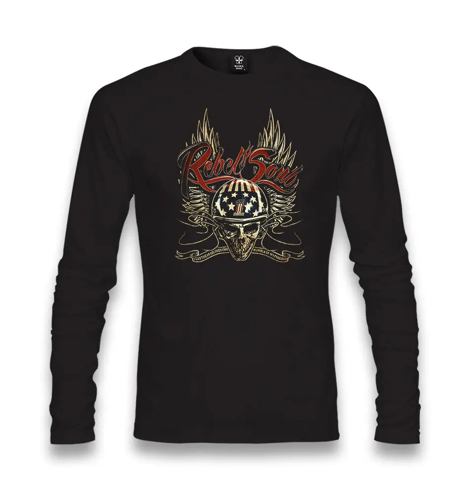 Motorcycle - Rebel Unisex Black Longsleeve - Premium  from W.E.N.S. WIND - Just 7990! Shop now at W.E.N.S. WIND